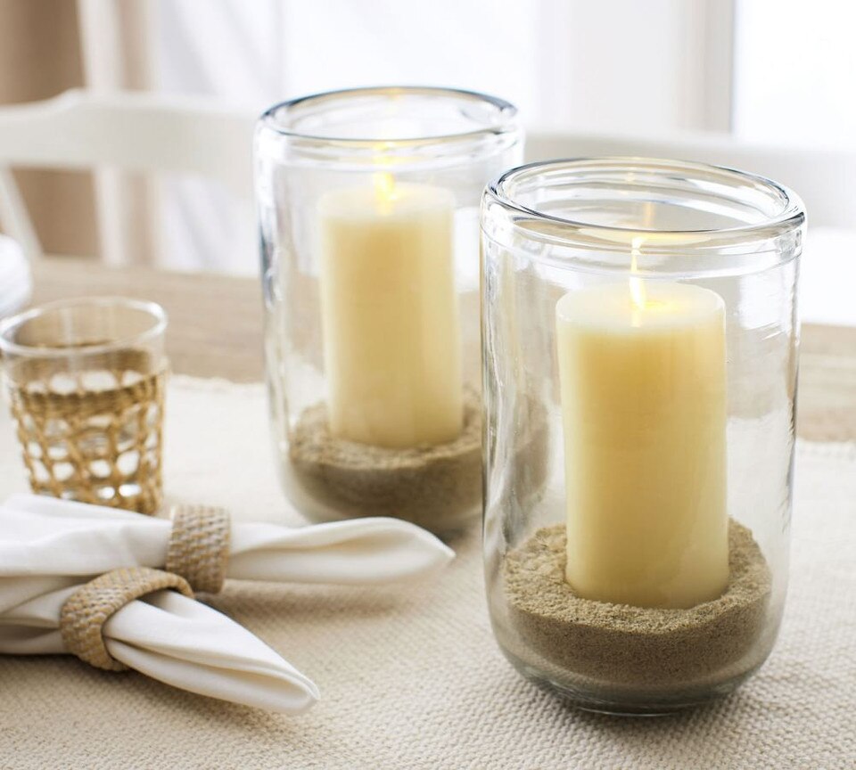 Brie Handcrafted Glass Hurricane Candleholder