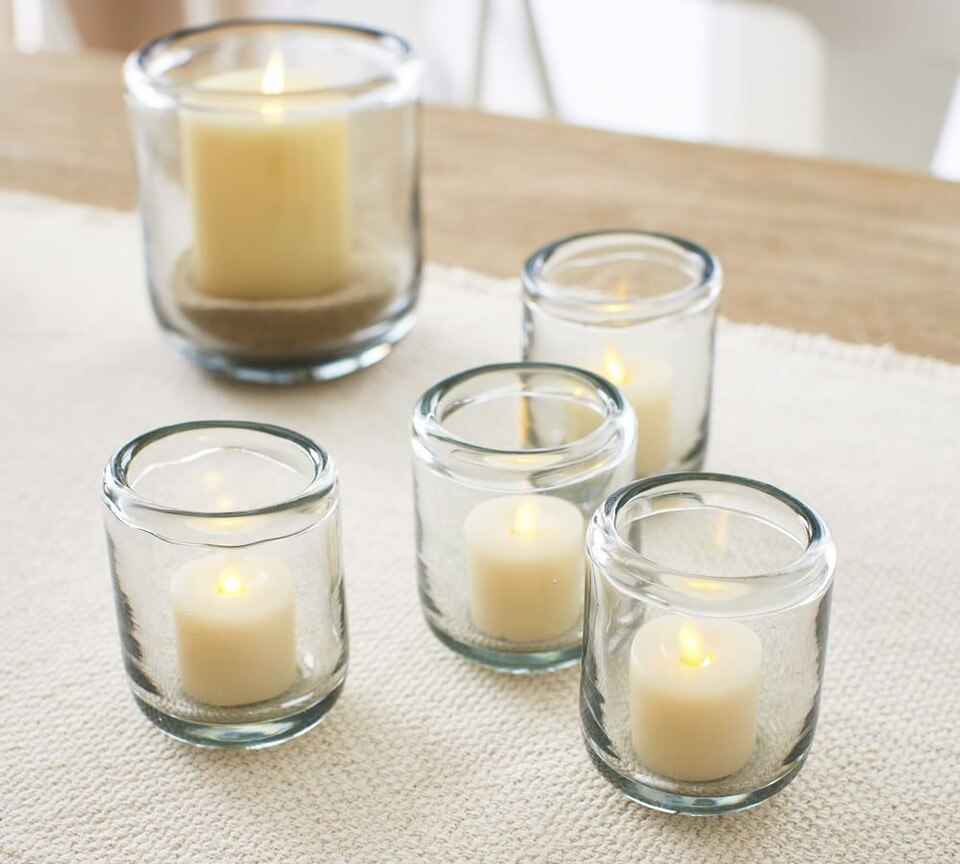 Brie Handcrafted Glass Hurricane Candleholder