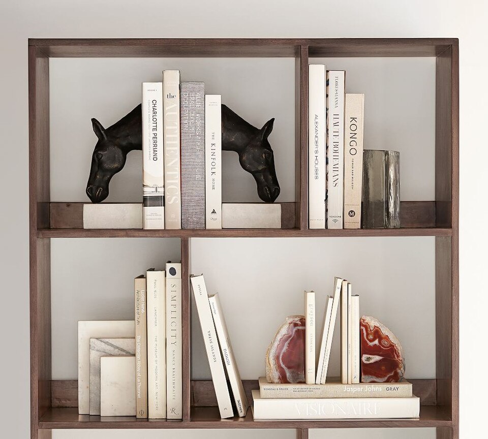 Bronze Horse & Marble Bookends