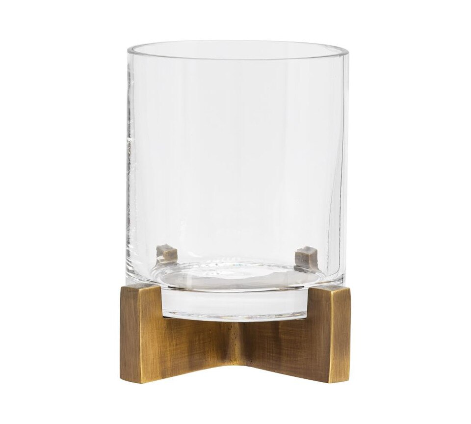 Brooks Cross Bar Candle Holders - Brass