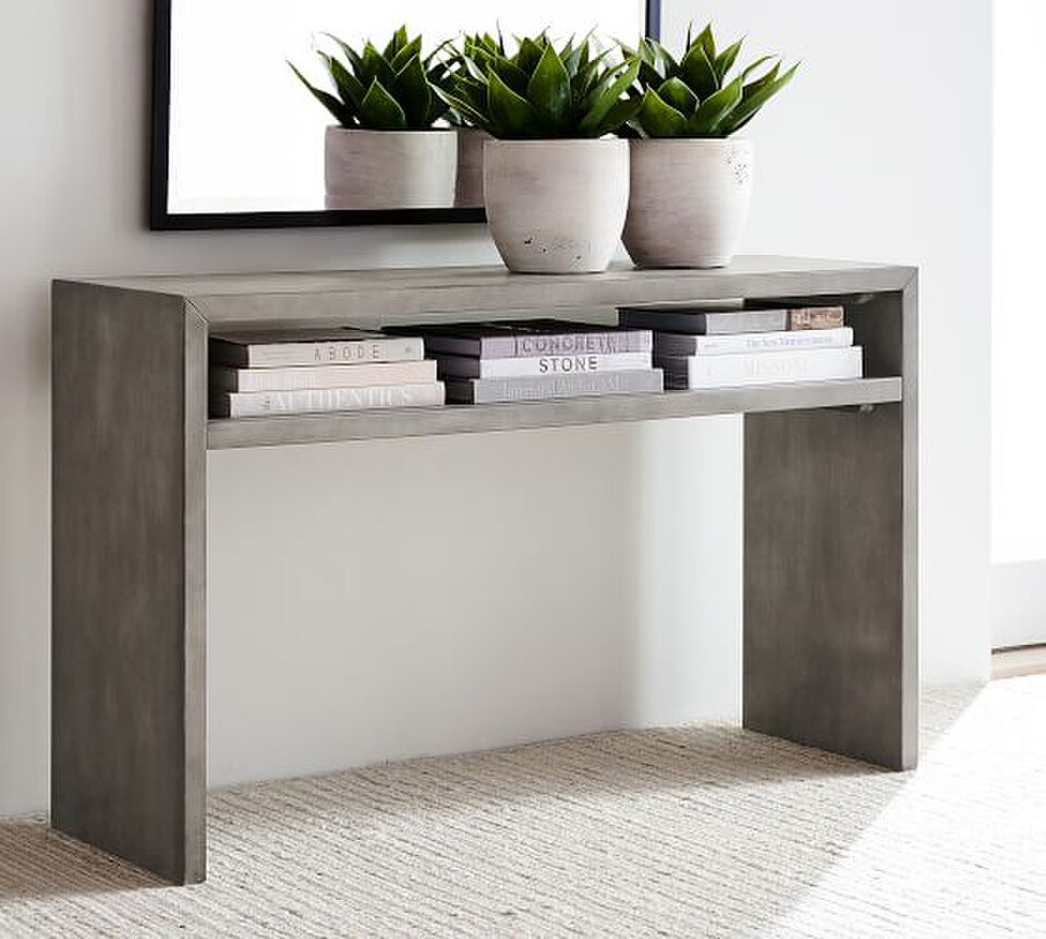 Byron 127 cm Waterfall Console Table, Mason Grey