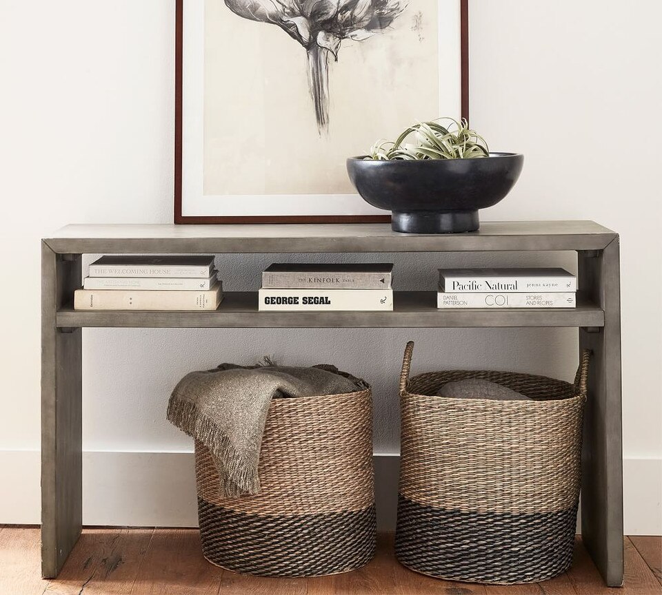 Byron 127 cm Waterfall Console Table, Mason Grey