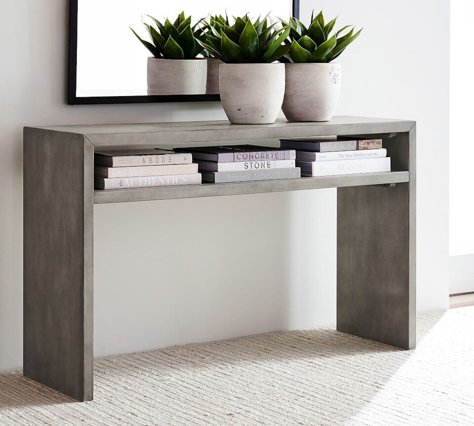 Byron 127 cm Waterfall Console Table, Mason Grey