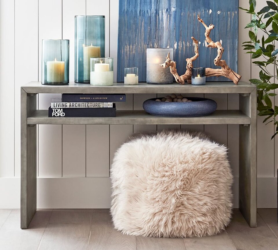 Byron 127 cm Waterfall Console Table, Mason Grey