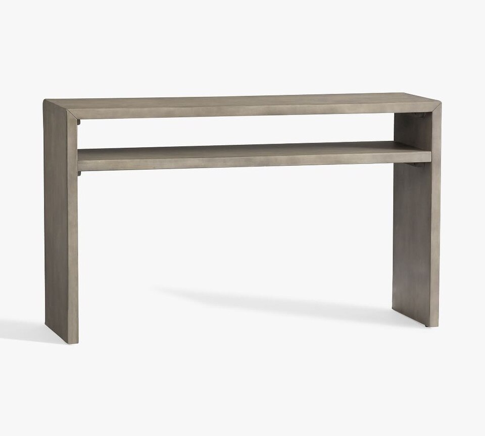 Byron 127 cm Waterfall Console Table, Mason Grey