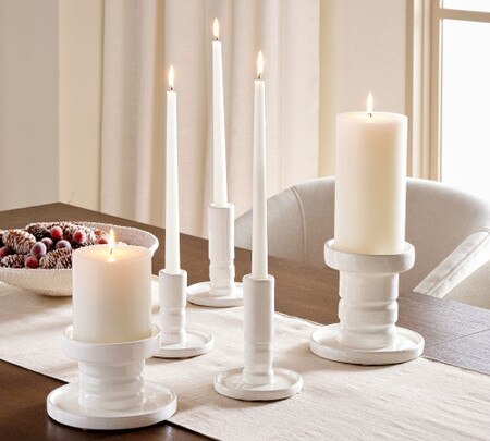 Cecille Ceramic Candle Holders Pottery Barn Australia