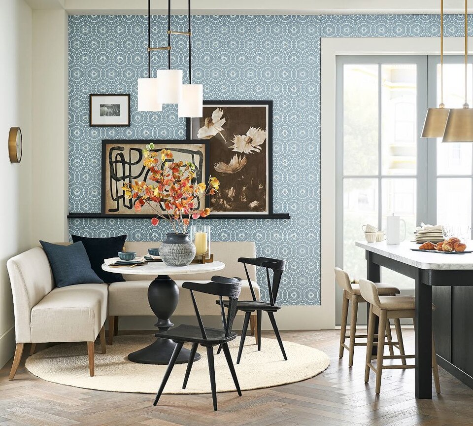 Chapman Round Marble Pedestal Dining Table