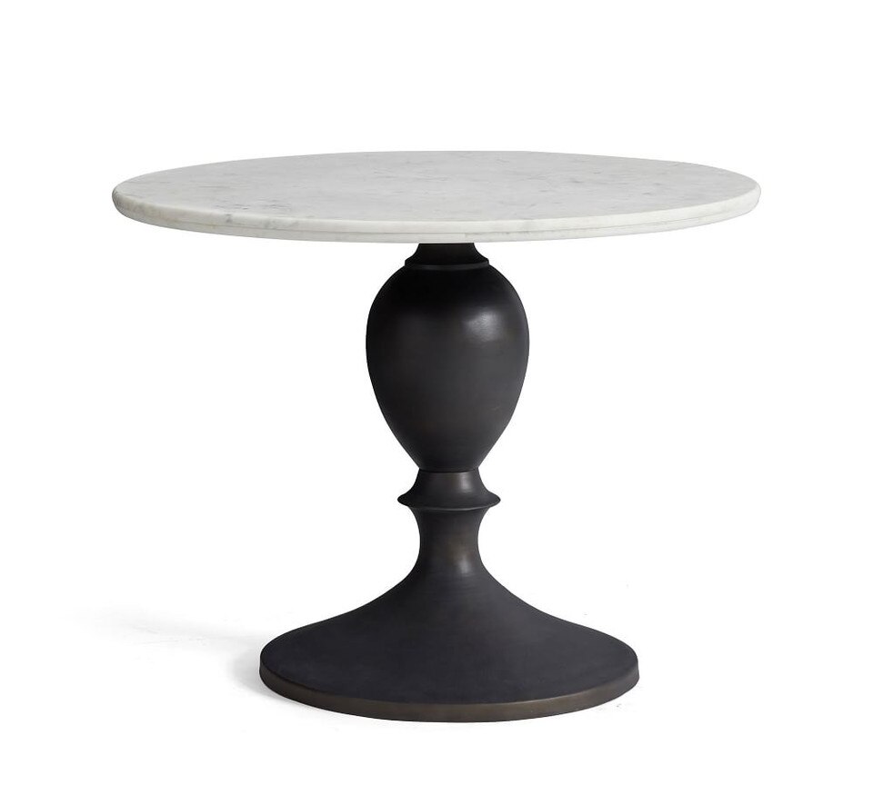 Chapman Round Marble Pedestal Dining Table