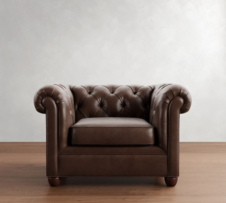 Chesterfield Roll Arm Leather Chair