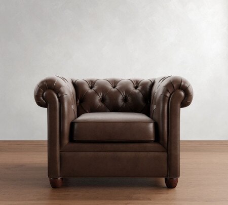 Chesterfield Roll Arm Leather Chair