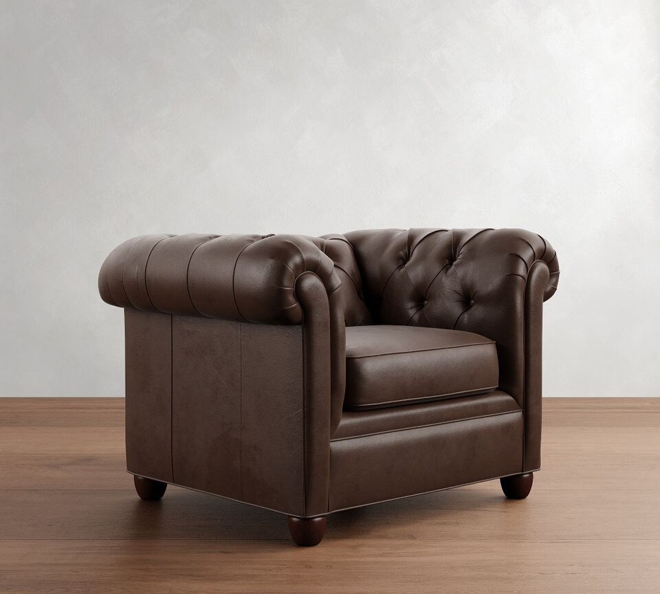 Chesterfield Roll Arm Leather Chair