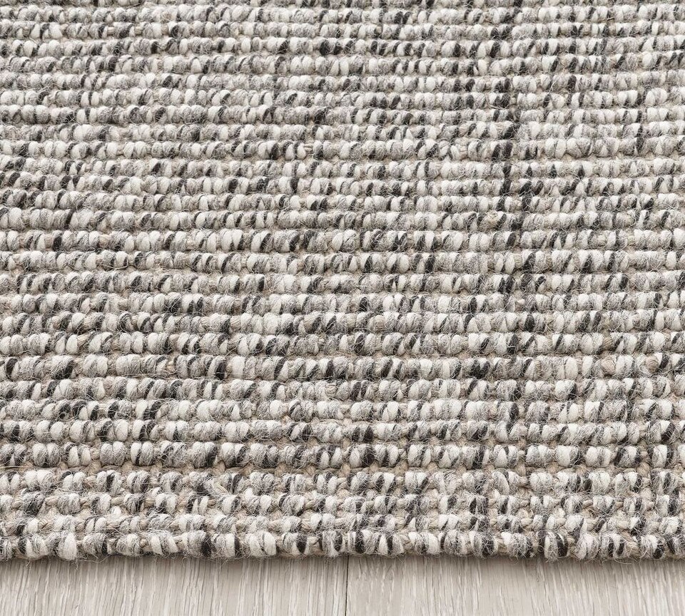Chunky Wool & Jute Rug - Grey
