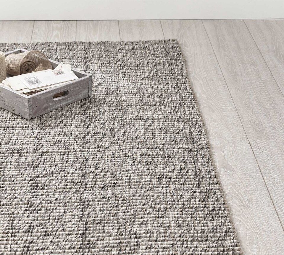Chunky Wool & Jute Rug - Grey