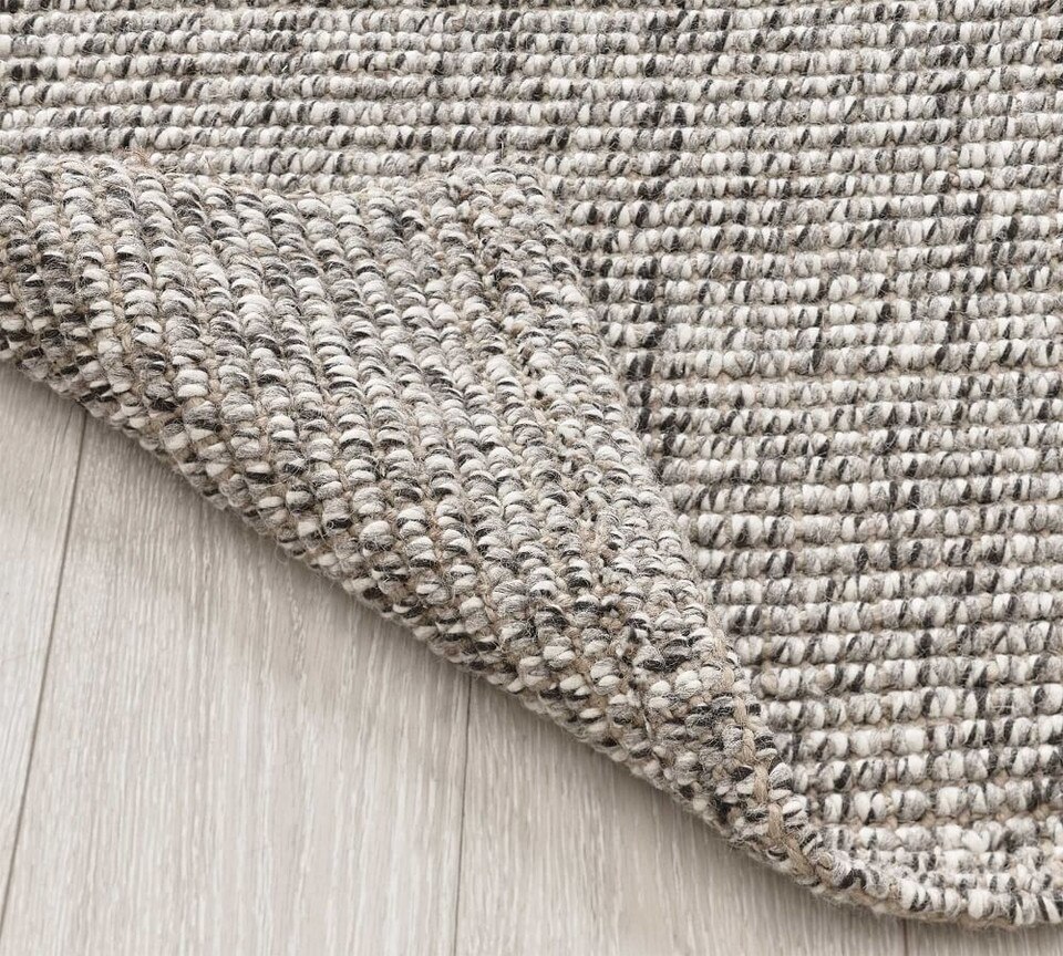 Chunky Wool & Jute Rug - Grey