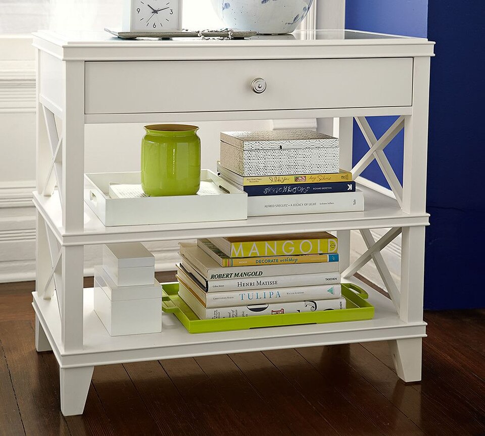 Clara Lattice Wide Bedside Table