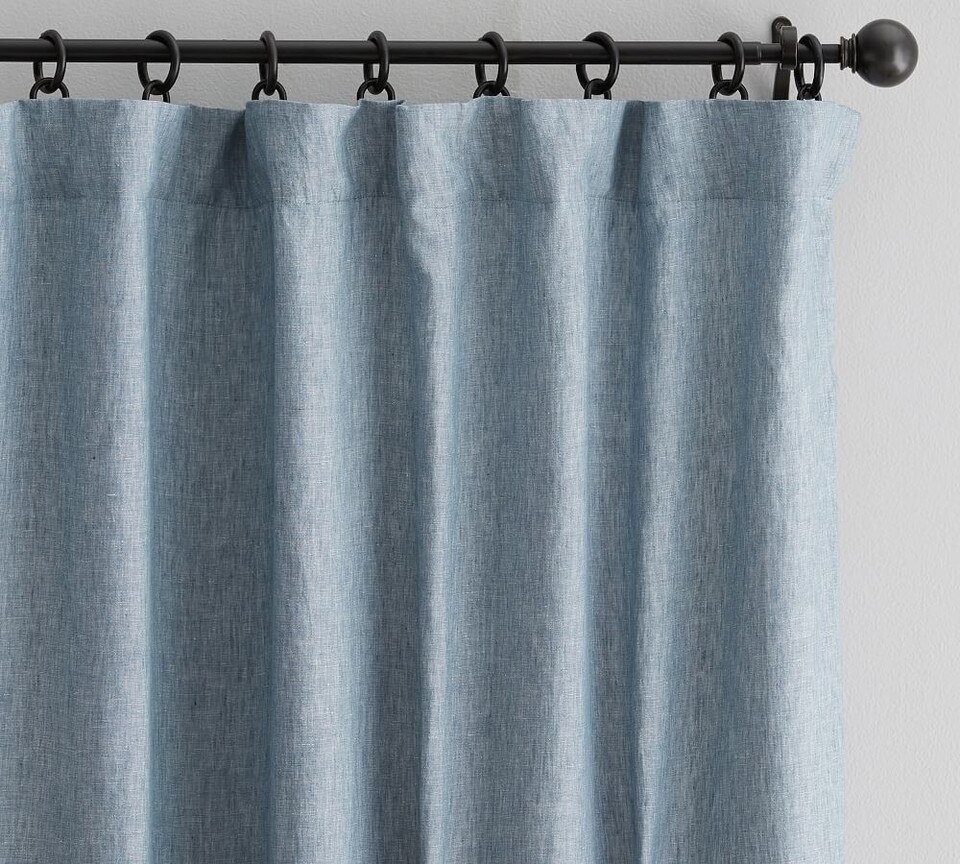 Belgian Flax Linen Curtain - Blue Chambray