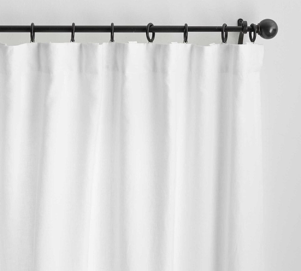 Belgian Flax Linen Curtain - White