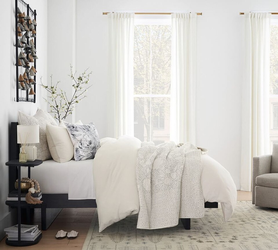 Belgian Flax Linen Curtain - White
