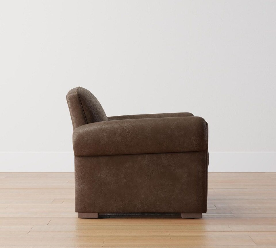 Clyde Roll Arm Leather Armchair