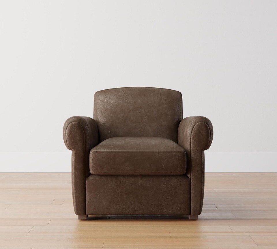Clyde Roll Arm Leather Armchair