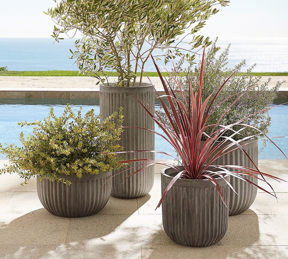 Concrete Fluted Planter Pots