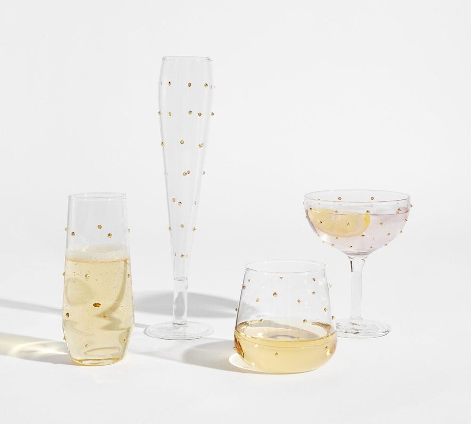 Confetti Celebration Stemless Wine Glasses - Set of 4