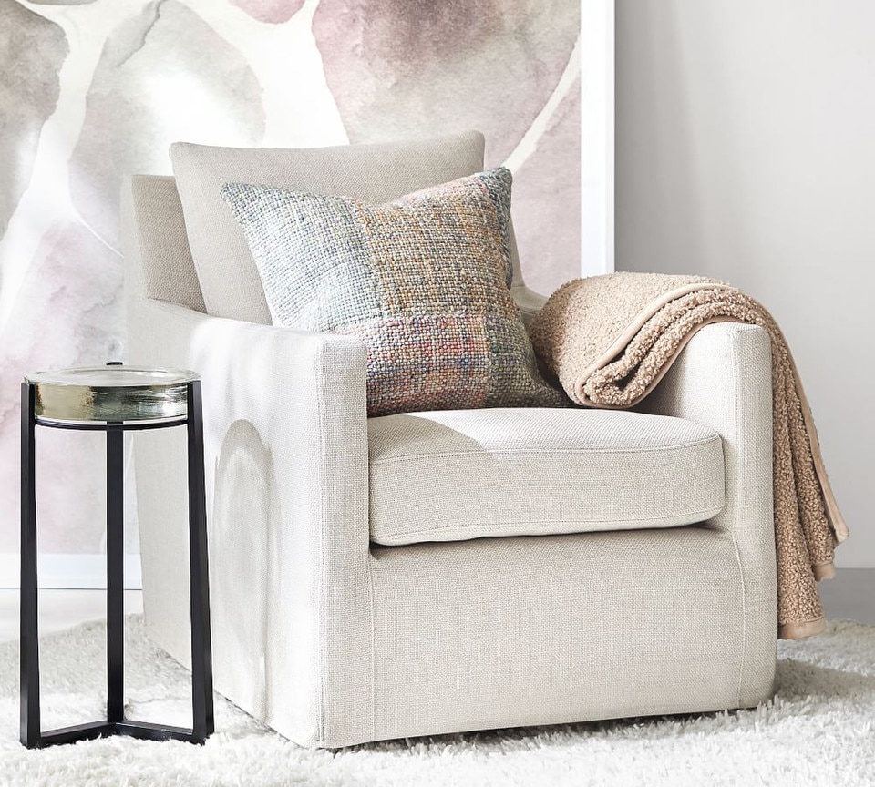 Cori Round Recycled Glass Accent Table