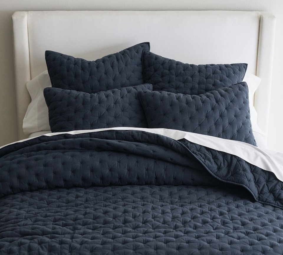 Cotton Cross Stitch Quilted Coverlet