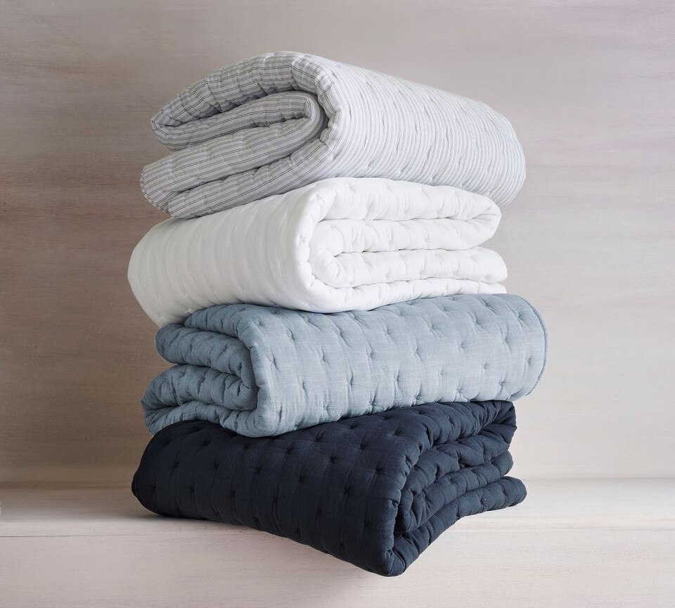 Cotton Cross Stitch Quilted Coverlet