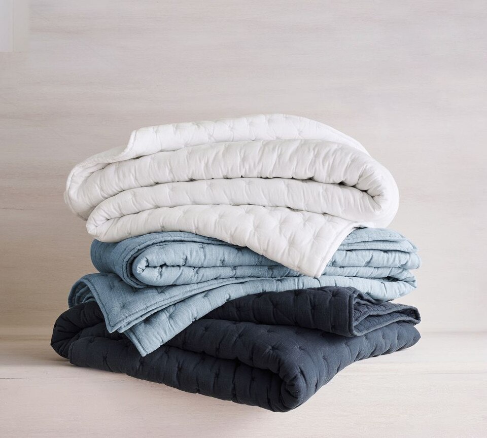 Cotton Cross Stitch Quilted Coverlet