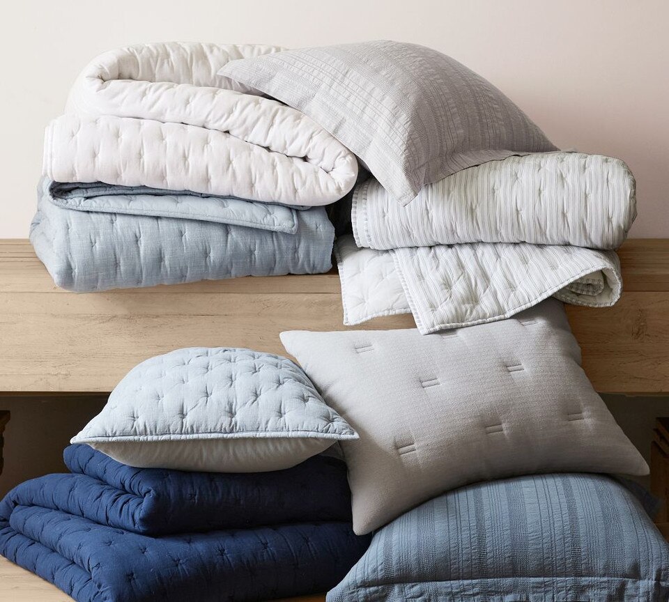 Cotton Cross Stitch Quilted Coverlet