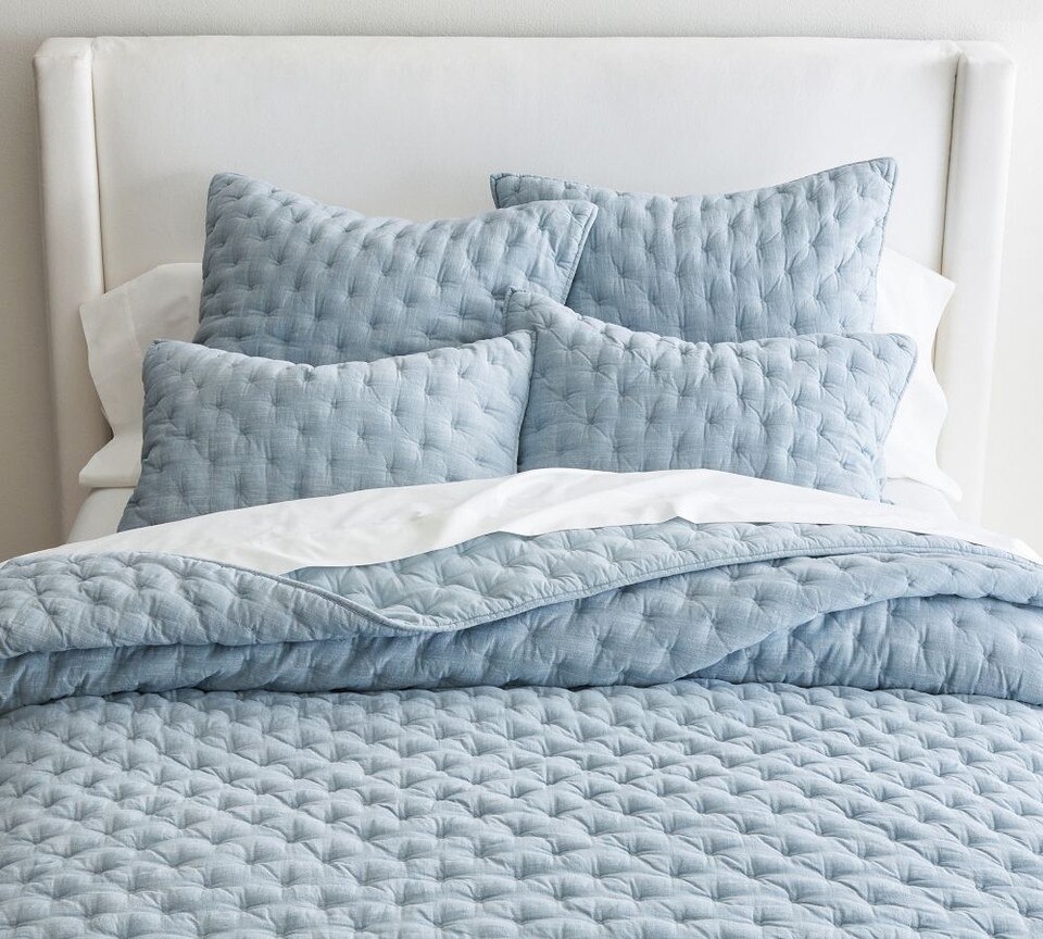 Cotton Cross Stitch Quilted Coverlet
