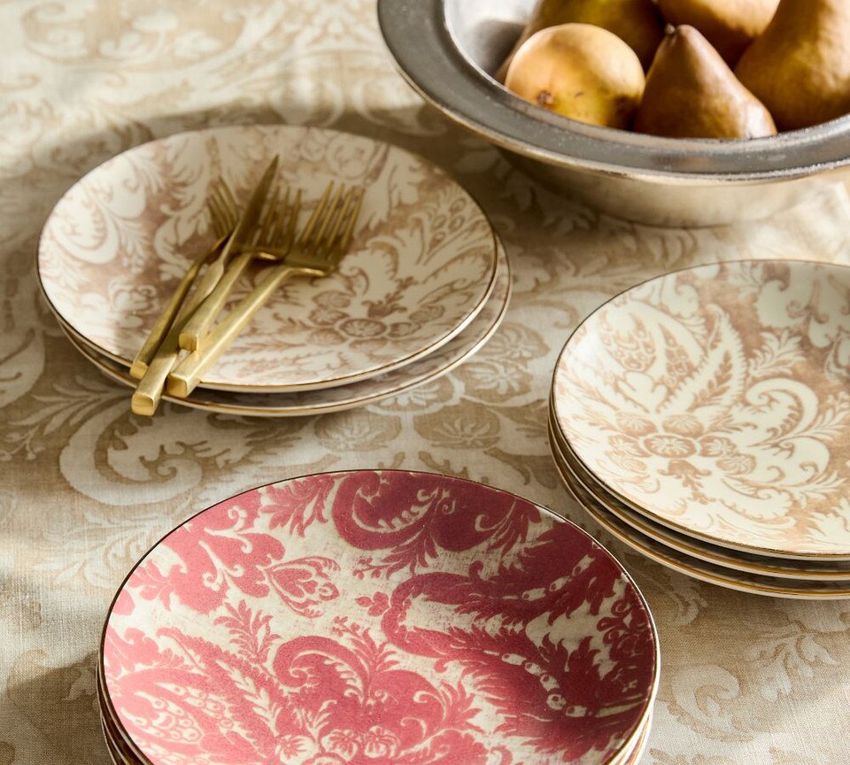 Stella Damask Stoneware Salad Plates
