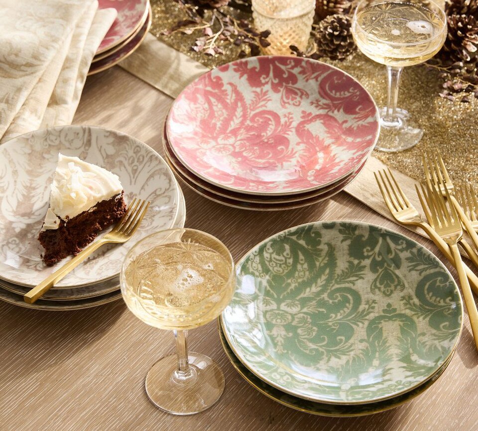 Stella Damask Stoneware Salad Plates