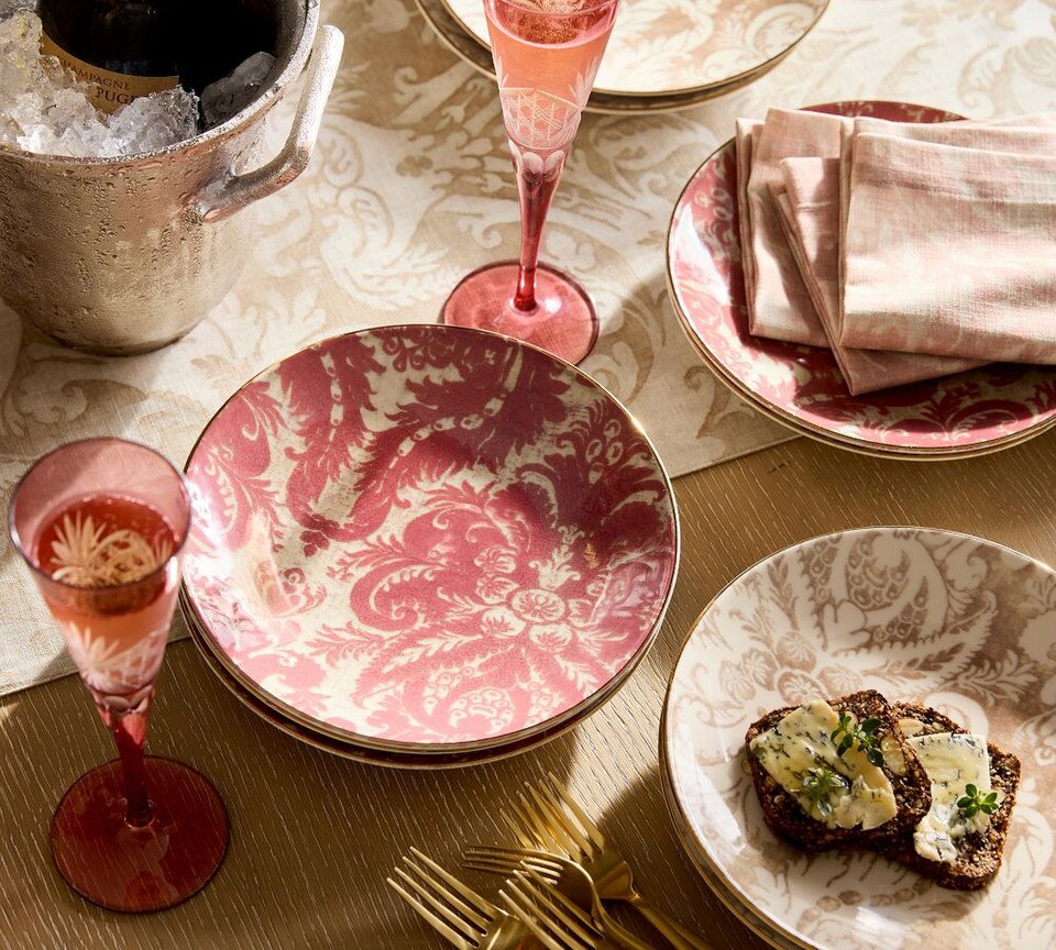 Stella Damask Stoneware Salad Plates