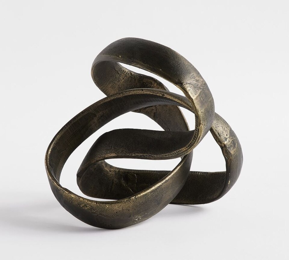 Decorative Bronze Metal Ribbon Sculpture