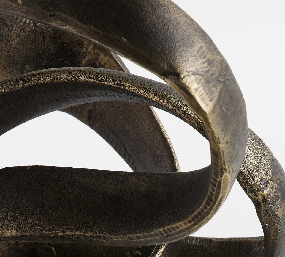 Decorative Bronze Metal Ribbon Sculpture