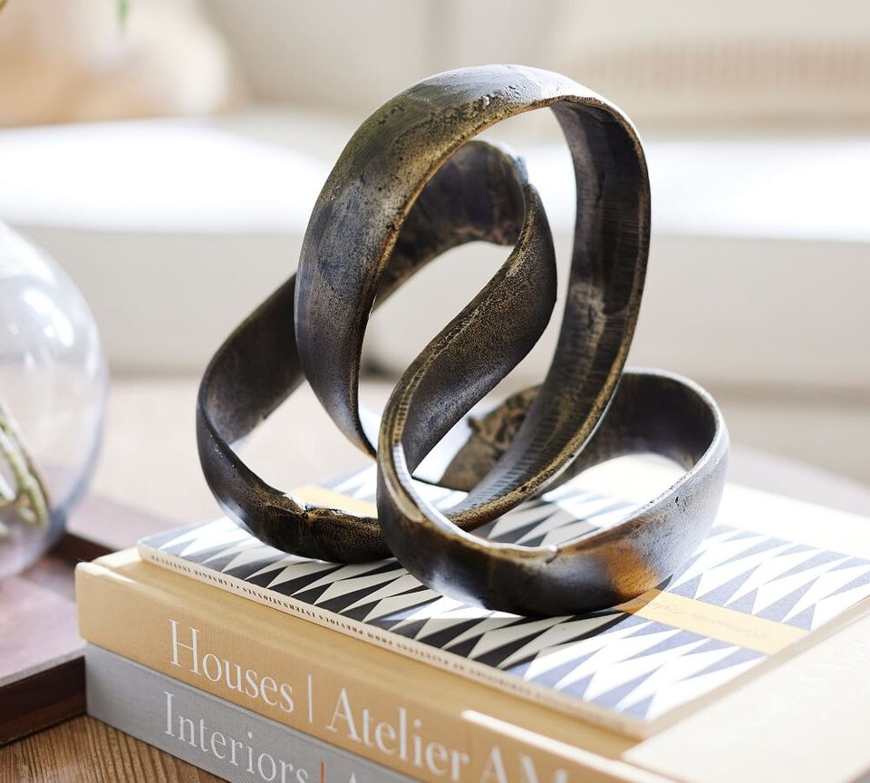 Decorative Bronze Metal Ribbon Sculpture