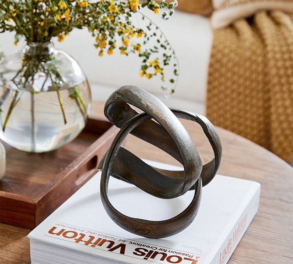 Decorative Bronze Metal Ribbon Sculpture