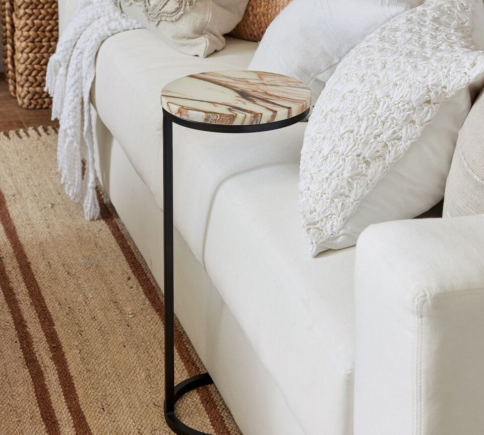 Delaney Round Marble C-Table