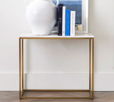 Delaney 71 Cm Rectangular Marble Side, Highfield Console Table White Marble Brass Project 62
