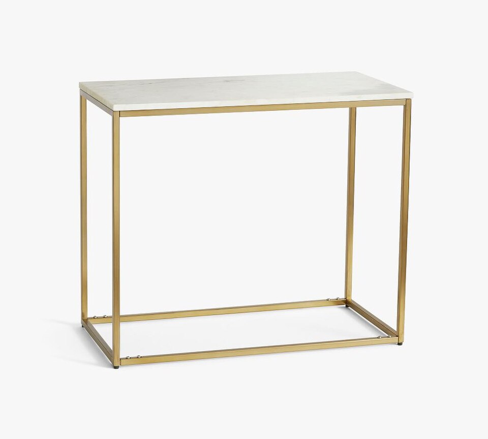 Delaney Rectangular Marble Side Table (71 cm)