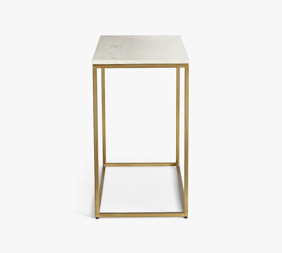 Delaney Rectangular Marble Side Table (71 cm)