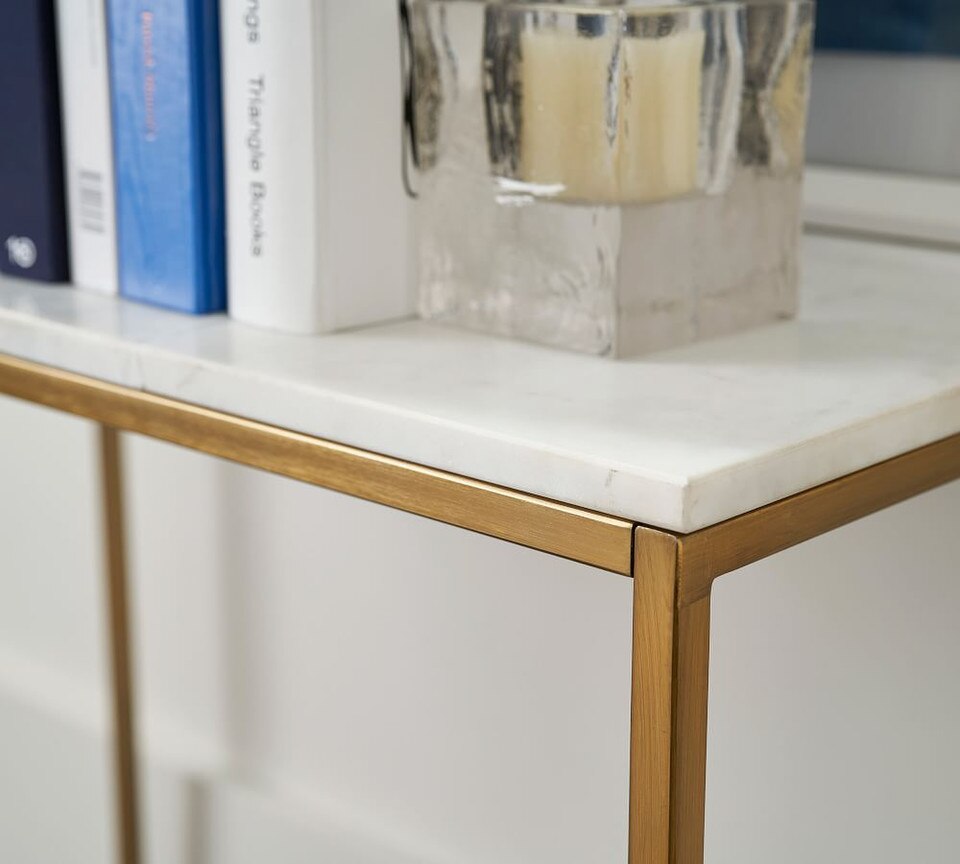 Delaney Rectangular Marble Side Table (71 cm)