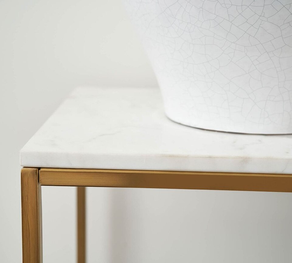 Delaney Rectangular Marble Side Table (71 cm)