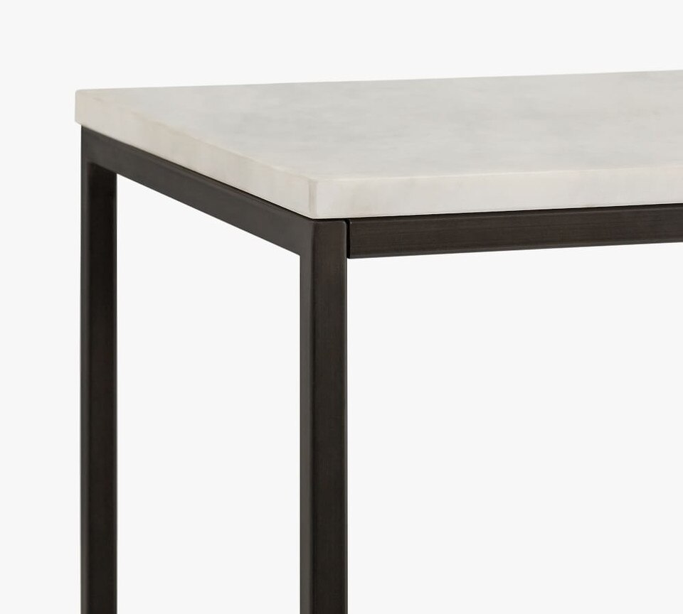 Delaney Rectangular Marble Side Table (71 cm)