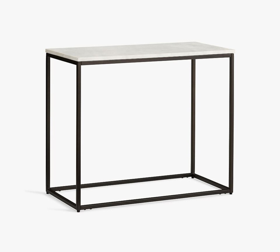 Delaney Rectangular Marble Side Table (71 cm)