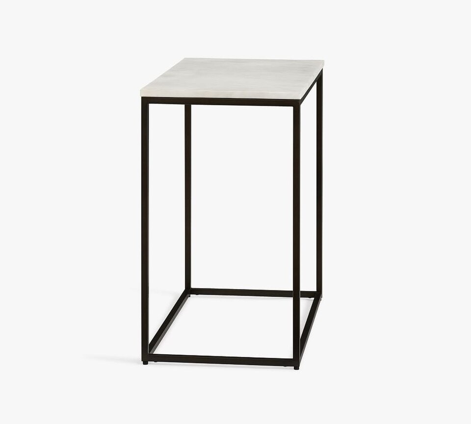 Delaney Rectangular Marble Side Table (71 cm)
