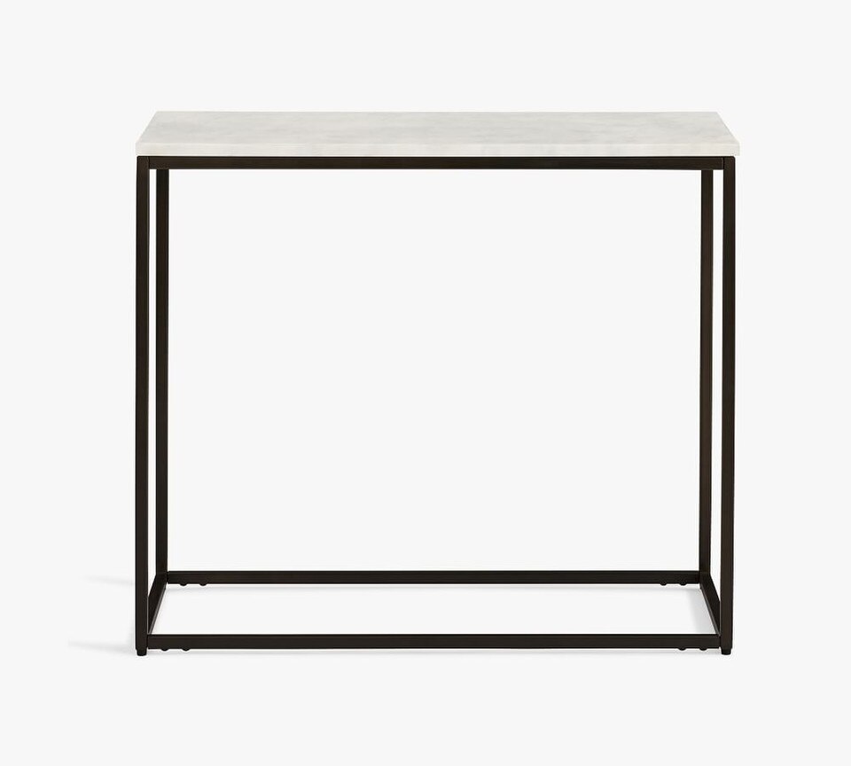 Delaney Rectangular Marble Side Table (71 cm)