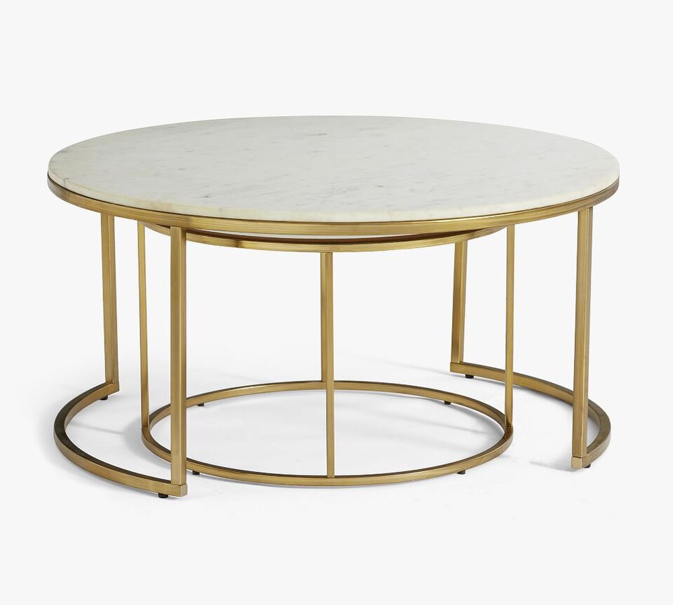 Delaney Round Marble Nesting Coffee Table